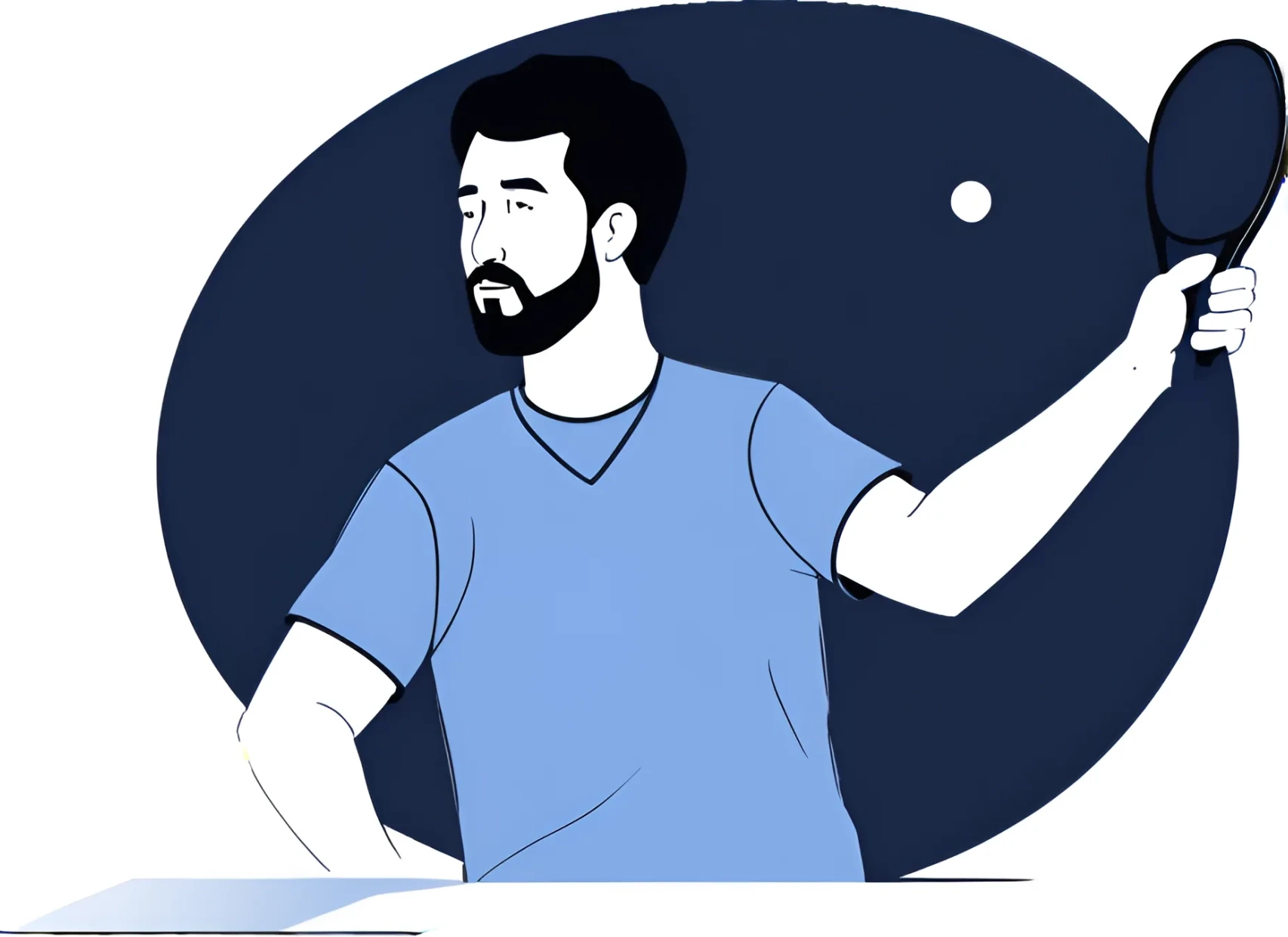 مردی در حال بازی پینگ پنگ